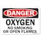 Signmission Safety Sign, OSHA Danger, 7" Height, 10" Width, Oxygen, Landscape, D-L-19459 OS-DS-D-710-L-19459 - alternate 1